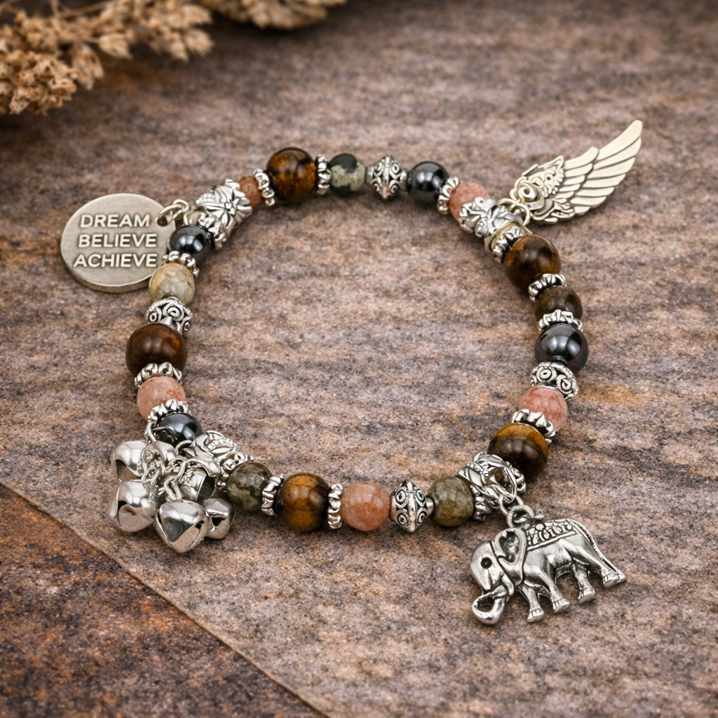 Strength Affirmation Crystal Bracelet – Empowerment, Resilience & Spiritual Growth