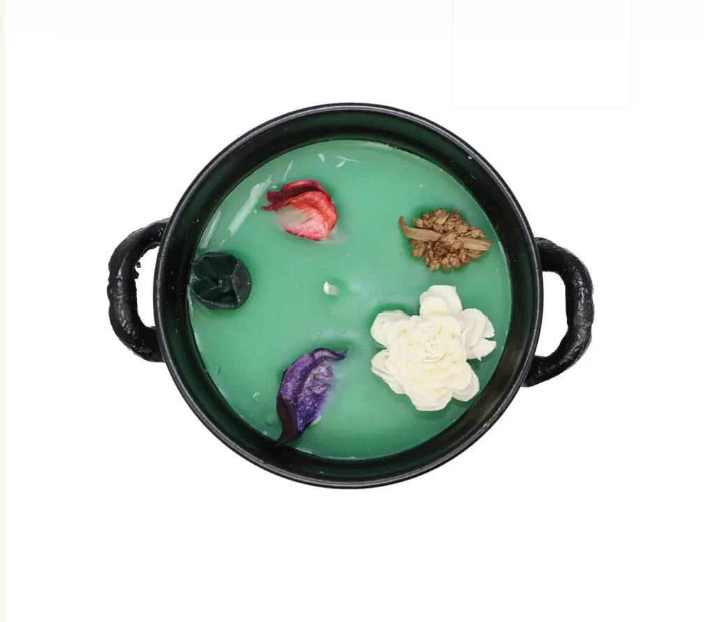 Amber Patchouli Flower of Life Cauldron Candle (326g) – Grounding & Sacred Energy