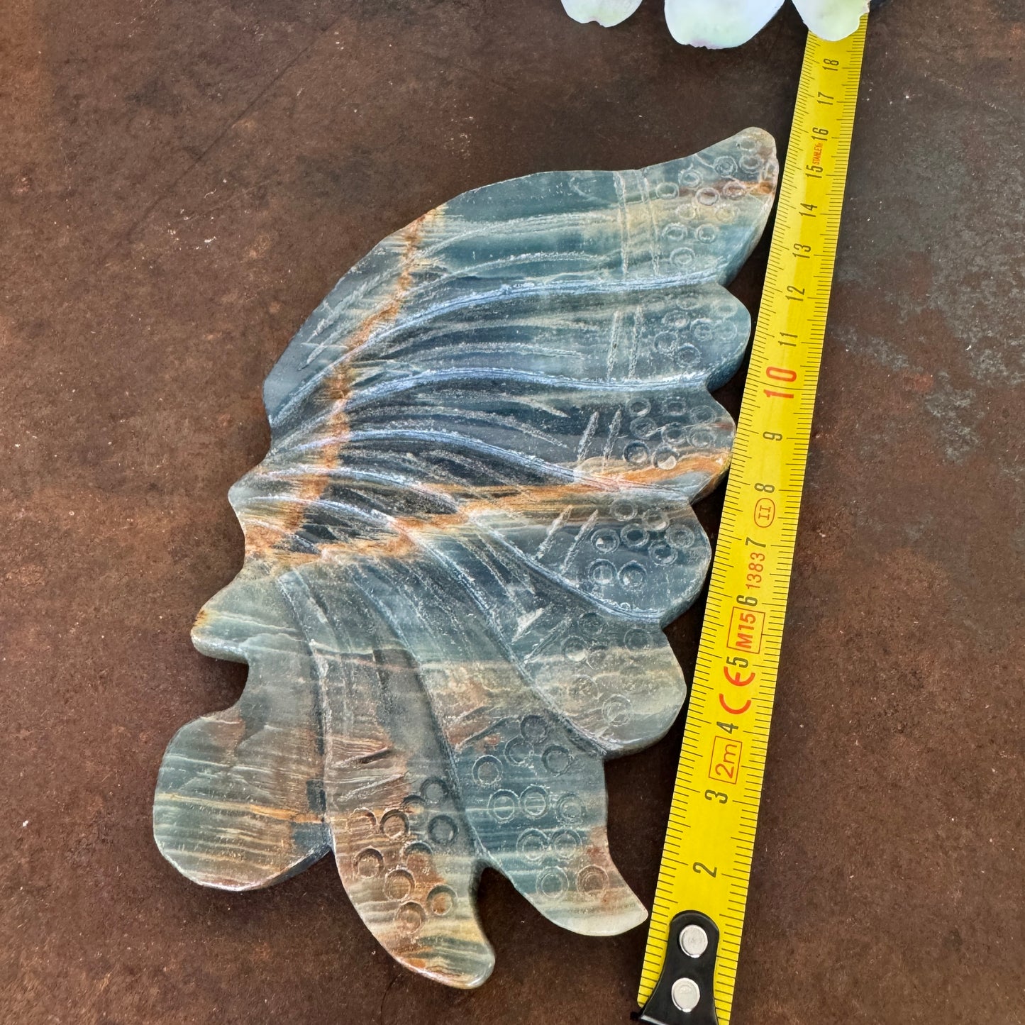 Blue Onyx Crystal Wings on Butterfly Stand – Spiritual Healing & Protection