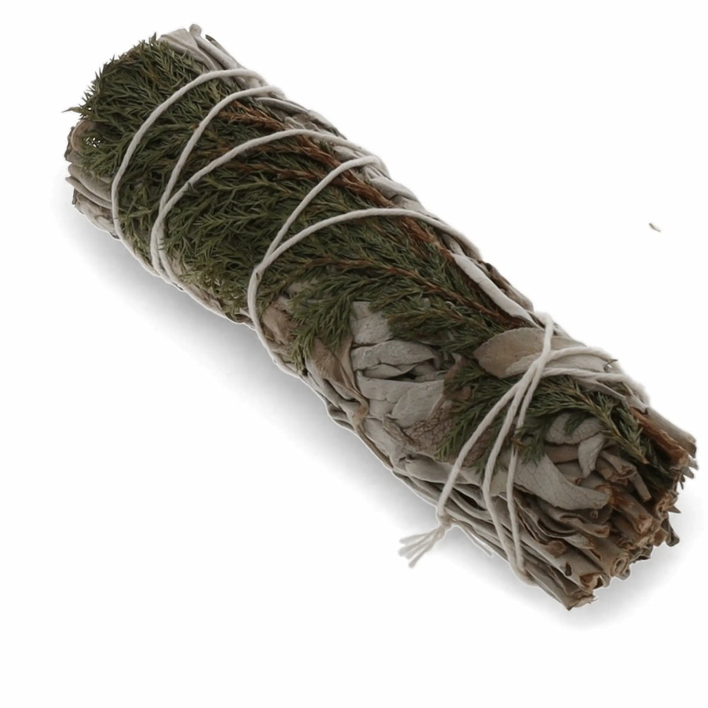 Cedar and White Sage Smudge Stick for energy cleansing, spiritual protection, grounding, and spiritual renewal.