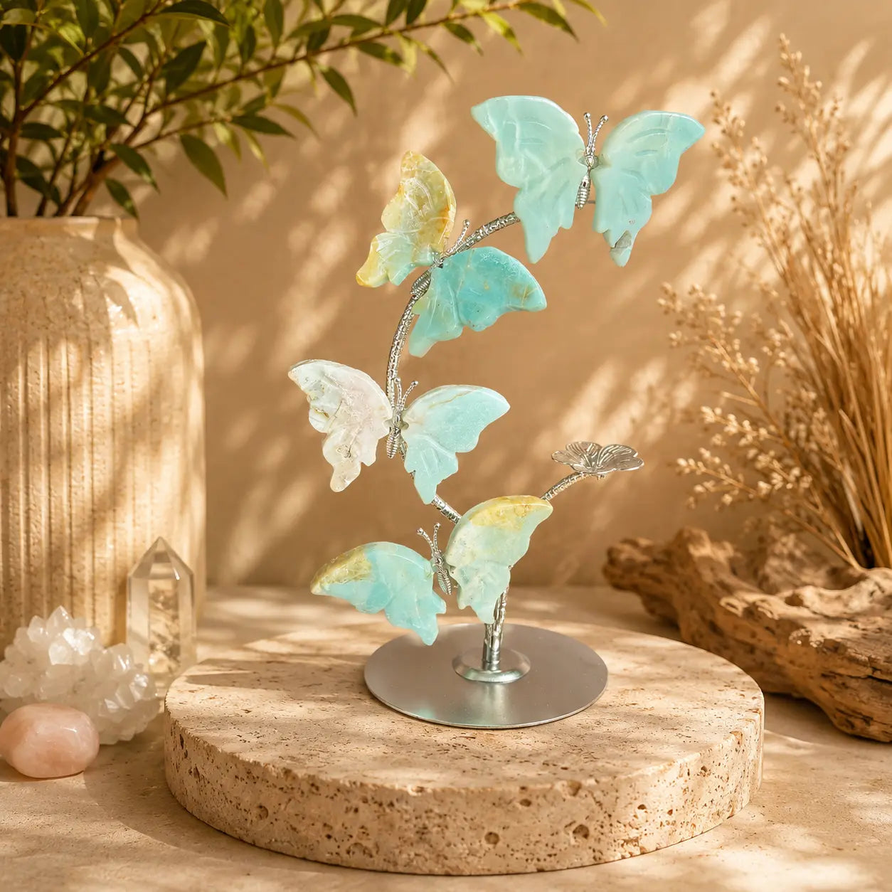 Caribbean Calcite Four Butterfly Sculpture – Peace, Joy & Renewal