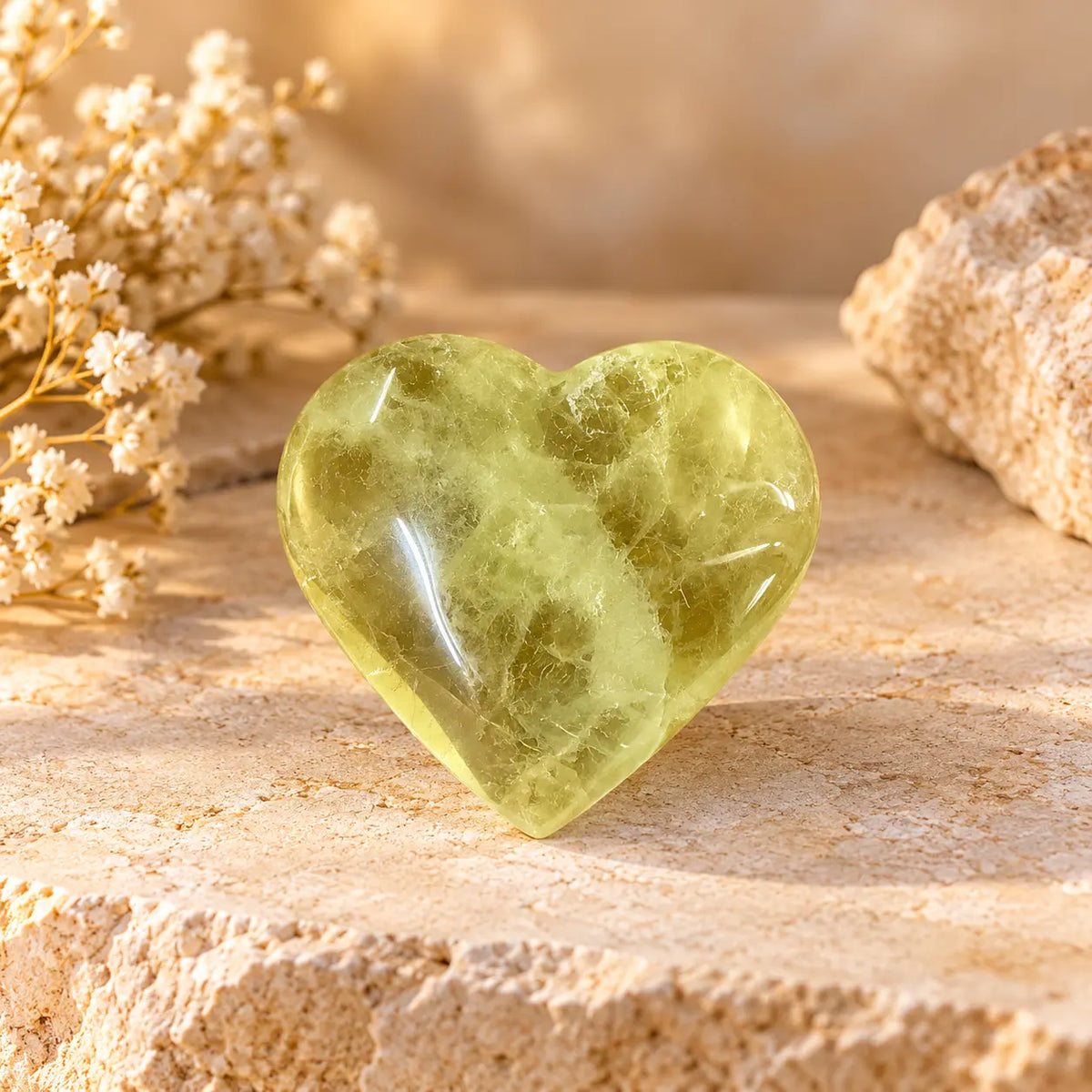 Citrine polished crystal heart 63g – exact photographed piece