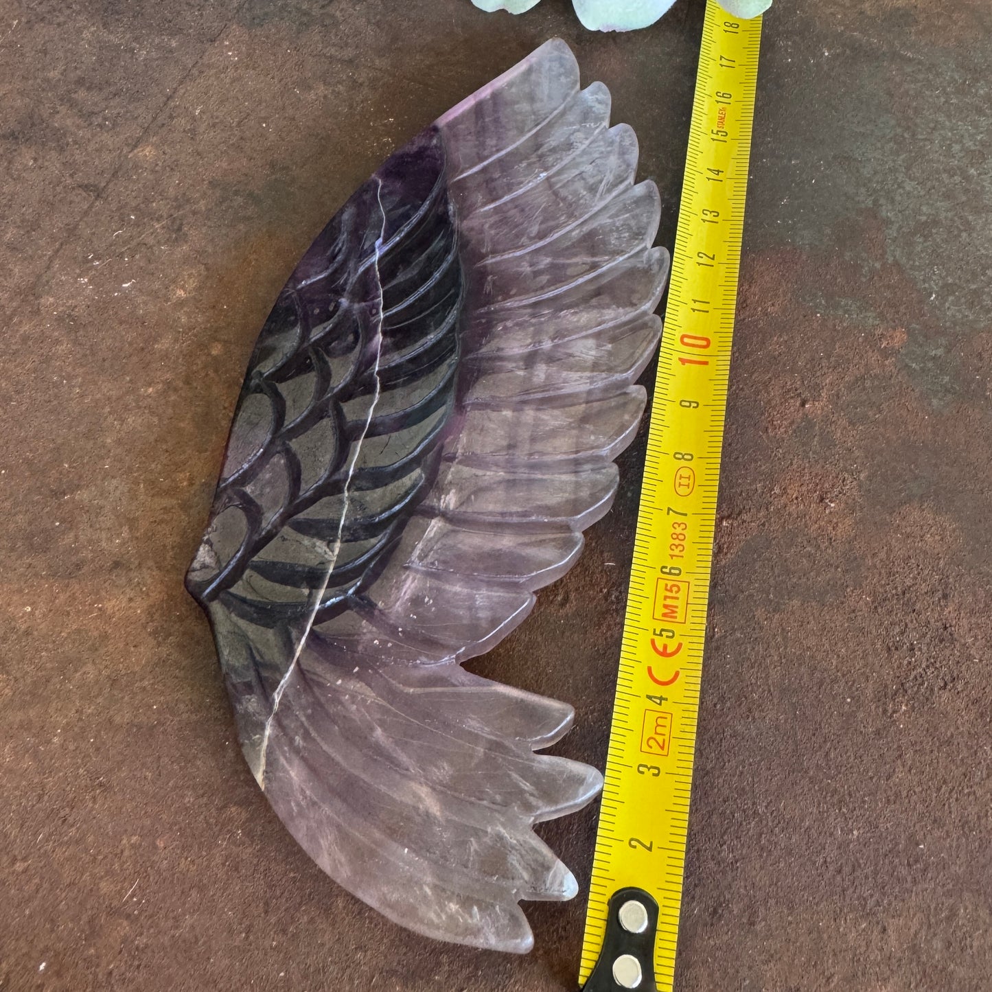 Fluorite Crystal Wings on Bird Stand – Emotional Healing, Clarity & Spiritual Protection