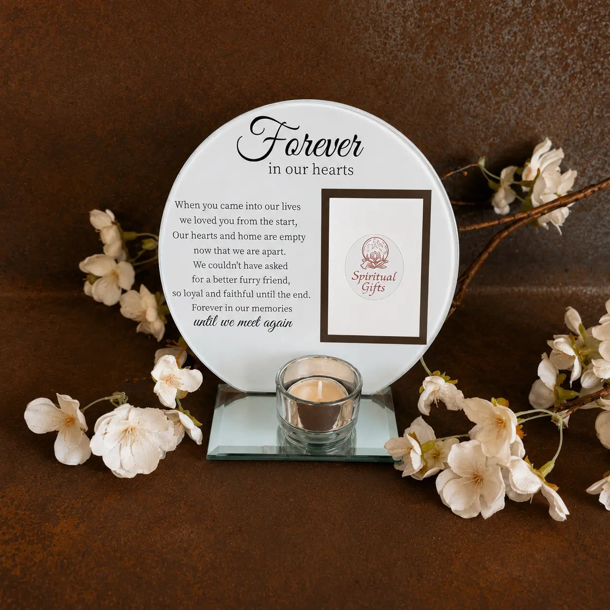 Forever in Our Hearts Pet Memorial Photo Frame with Tea Light Holder | Memorial Gift Australia