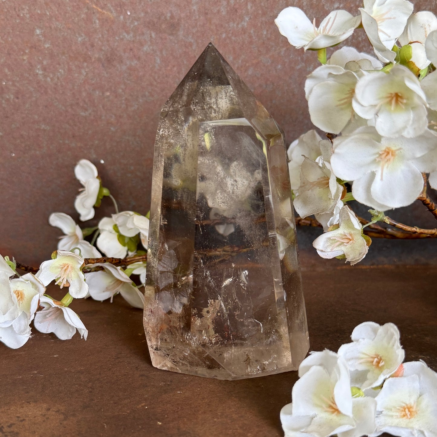 Smoky Quartz Crystal Tower – Grounding, Protection & Emotional Healing
