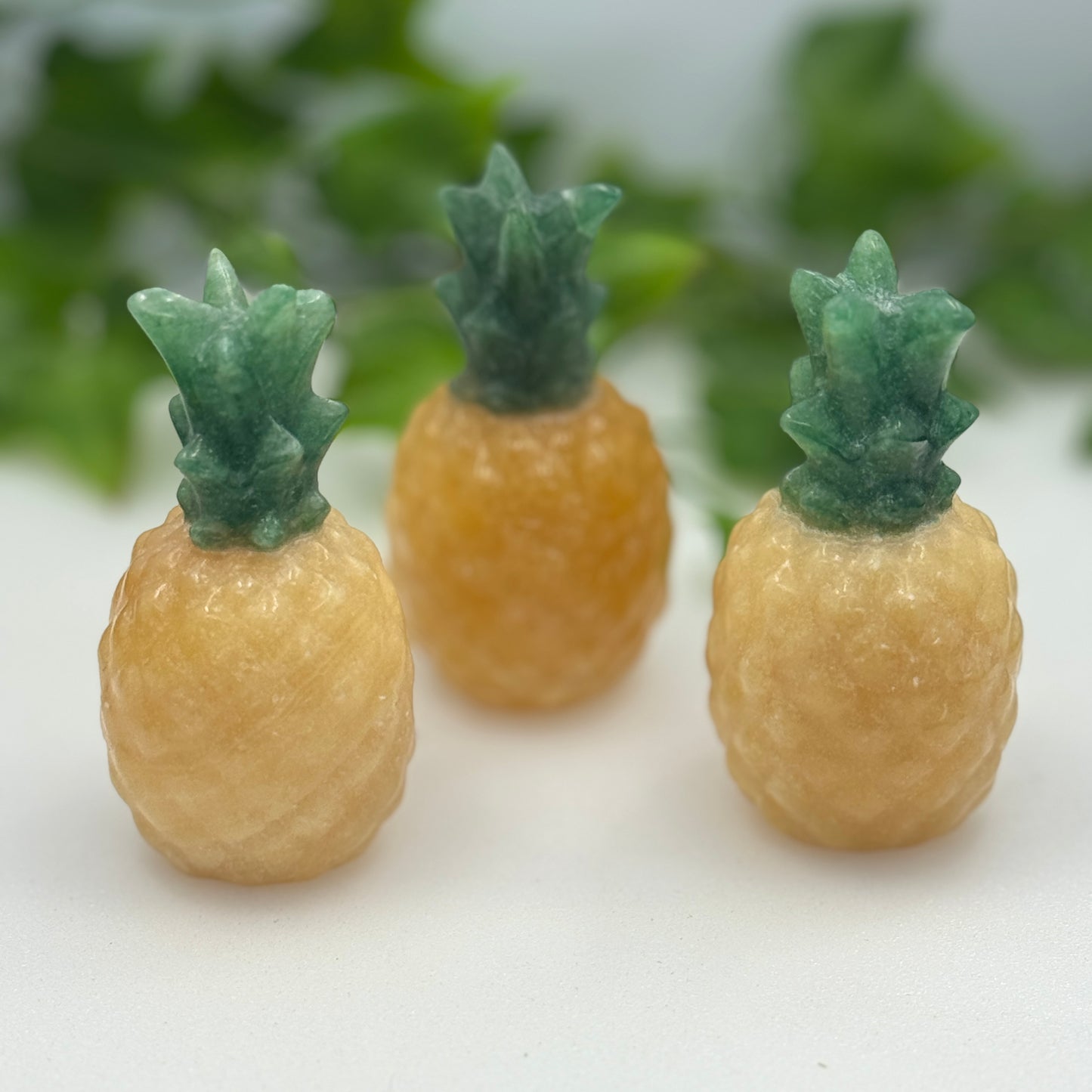 Orange Calcite & Green Aventurine Pineapple Carving – Prosperity, Confidence & Positive Energy
