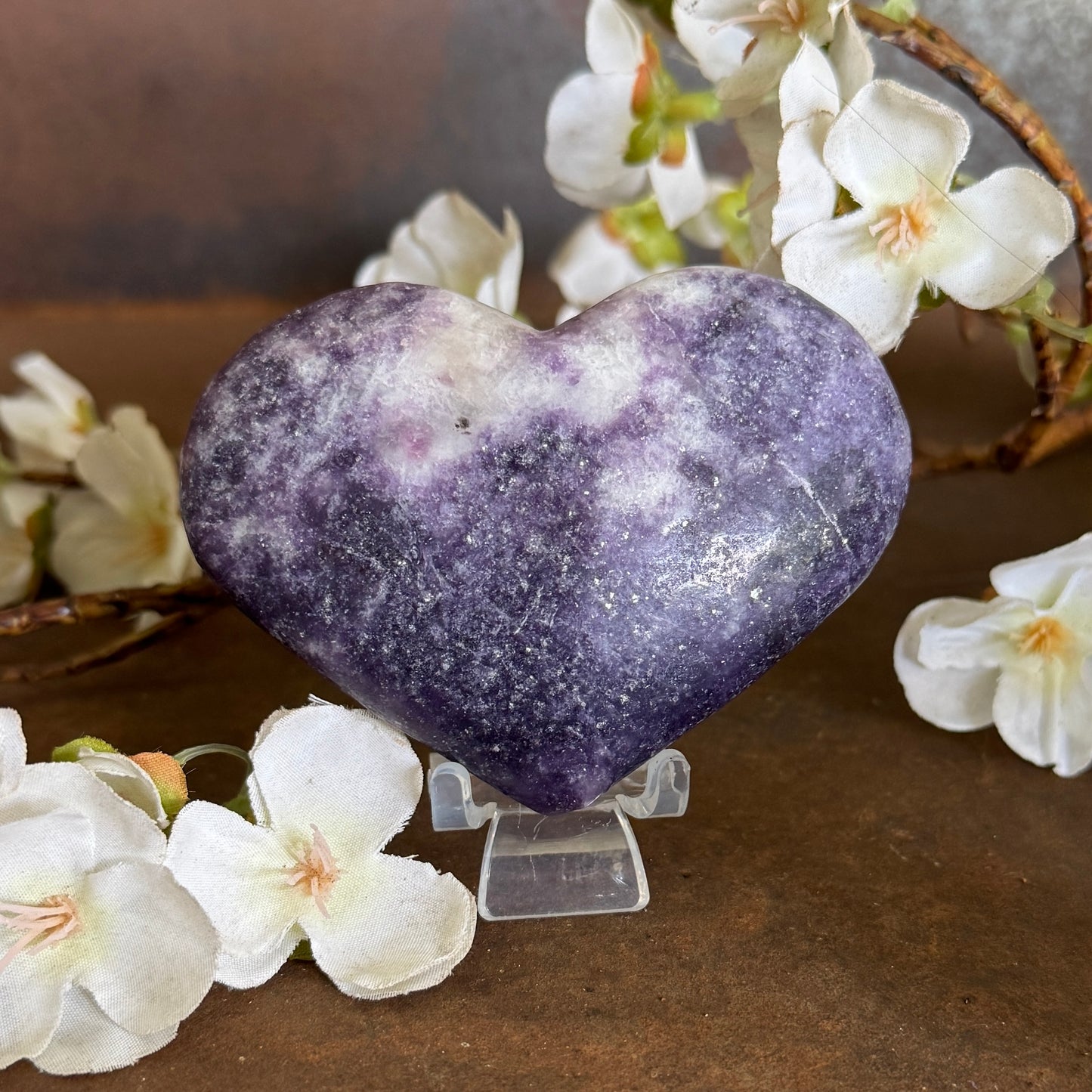 Lepidolite Crystal Hearts – Calm, Emotional Healing & Inner Peace