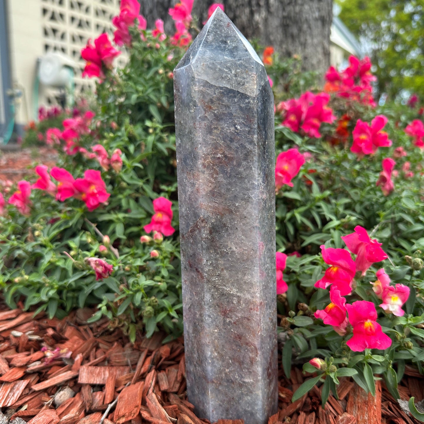 Blue Devil Aquamarine Crystal Tower – Courage, Clarity & Divine Communication