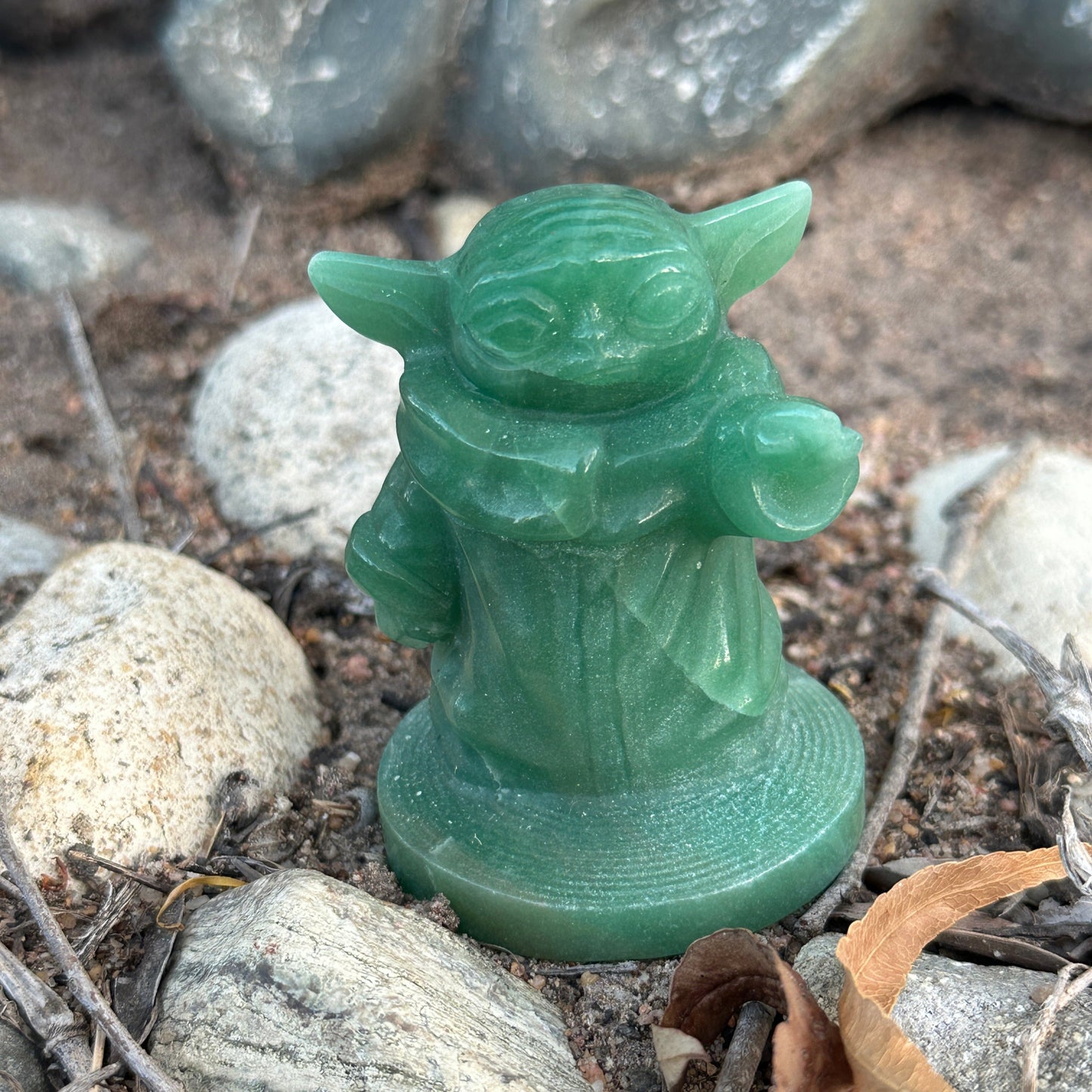 Baby Yoda Green Aventurine Crystal Carving – Star Wars Inspired Prosperity & Healing Energy