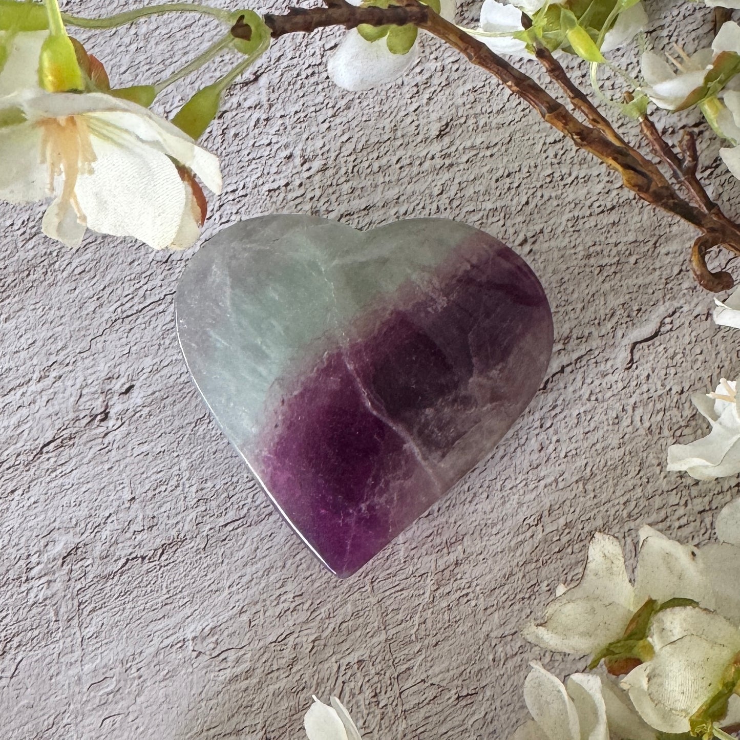 Rainbow Fluorite Crystal Heart – Emotional Healing, Clarity & Spiritual Protection | Spiritual Gift