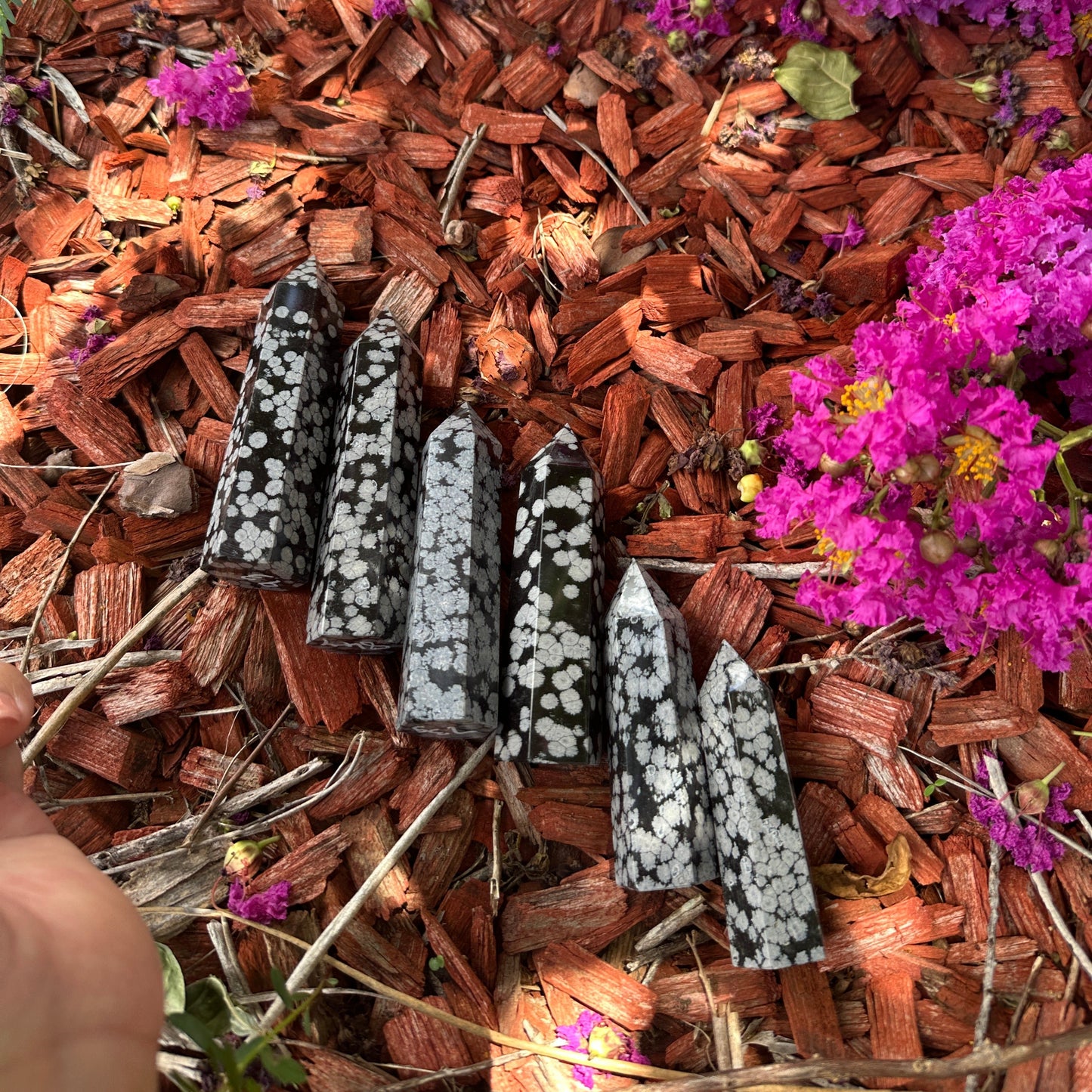 Snowflake Obsidian Crystal Tower – Protection, Grounding & Emotional Healing