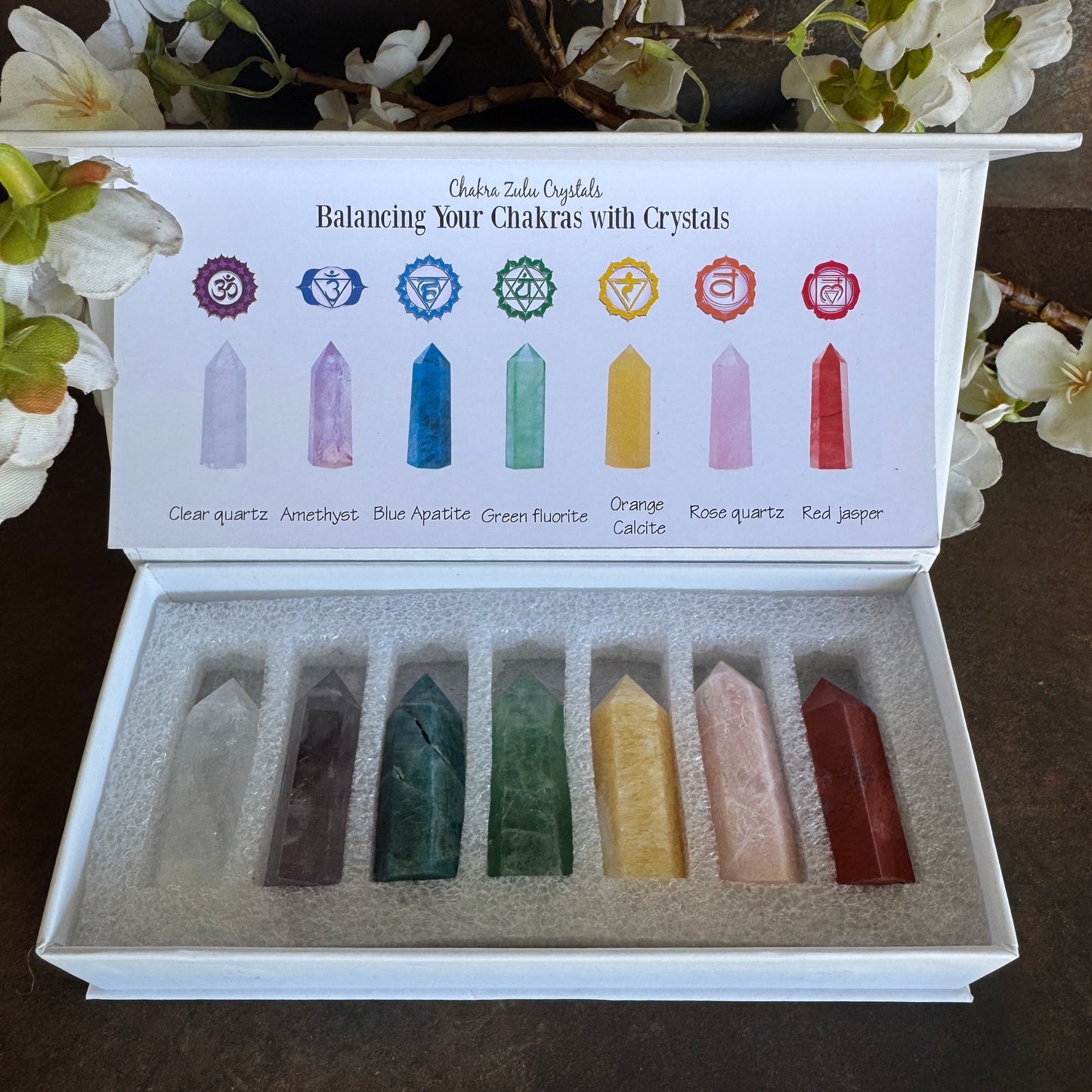 Natural Crystal Chakra Tower Set – Chakra Alignment, Healing & Energy Balance