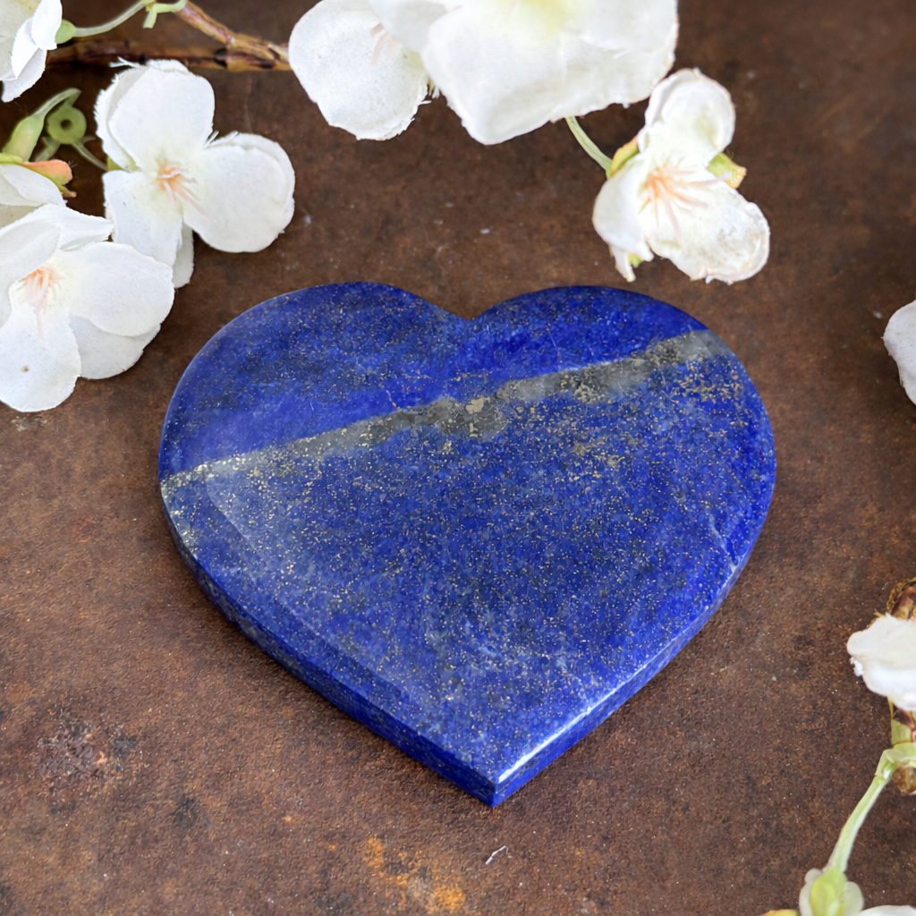 Lapis Lazuli Crystal Hearts - spiritual truth, inner wisdom, and divine protection.