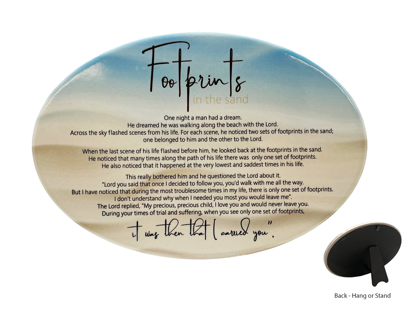 Footprints Poem Ceramic Plaque – Faith, Comfort & Spiritual Healing