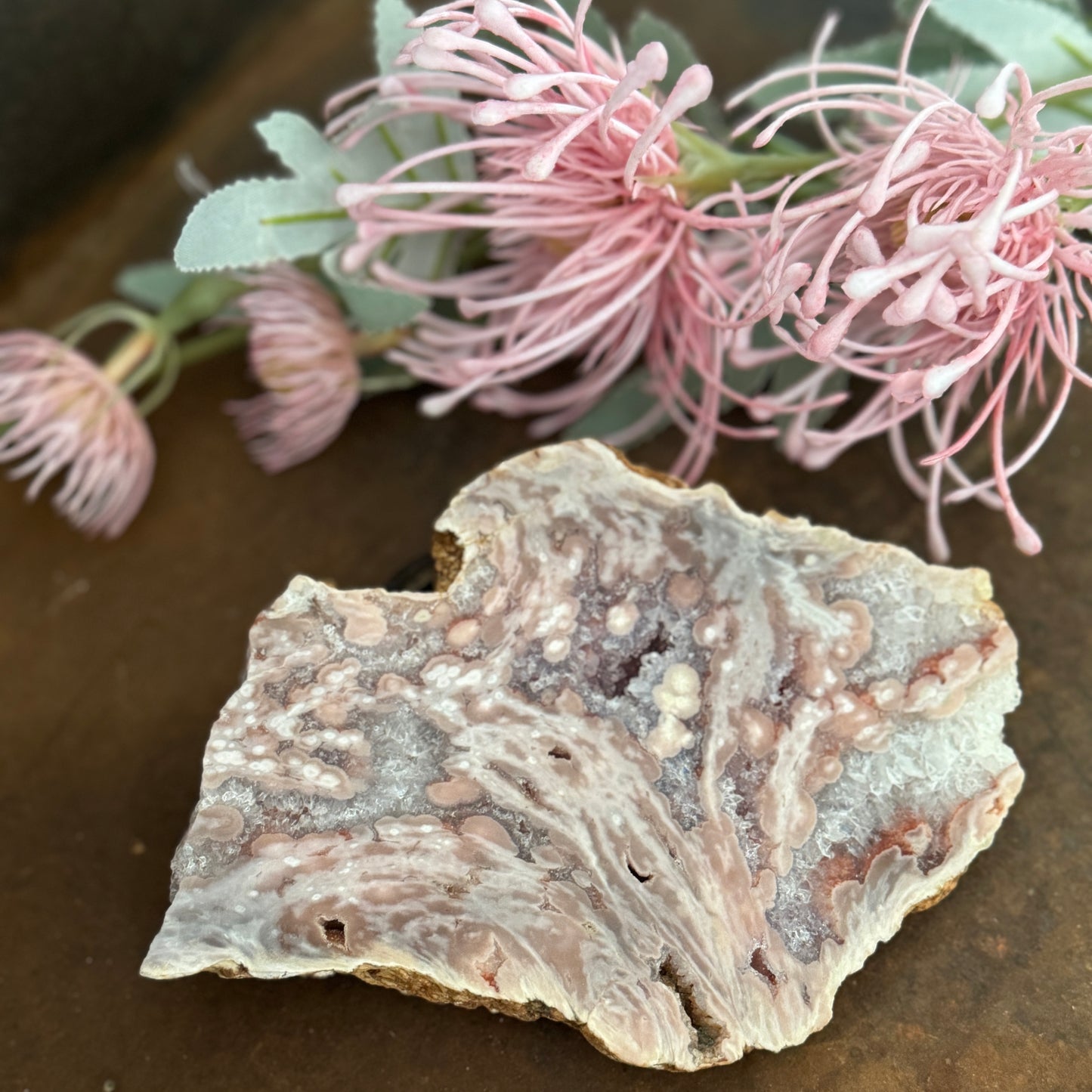 Pink Amethyst Slice crystal for emotional healing, self-love, calm and spiritual growth