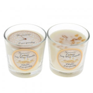Citrine Prosperity Orange Scented Votive Candle – Intentional Spiritual Candle for Abundance, Success & Positive Energy