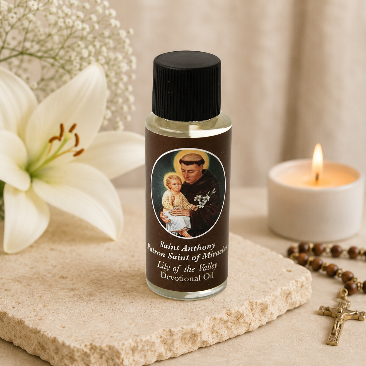 Saint Anthony Devotional Anointing Oil .25 oz - Patron Saint of Lost Articles