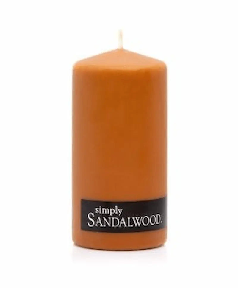 Orange Sandalwood pillar candle spiritual ritual candle for creativity manifestation joy and Sacral Chakra healing