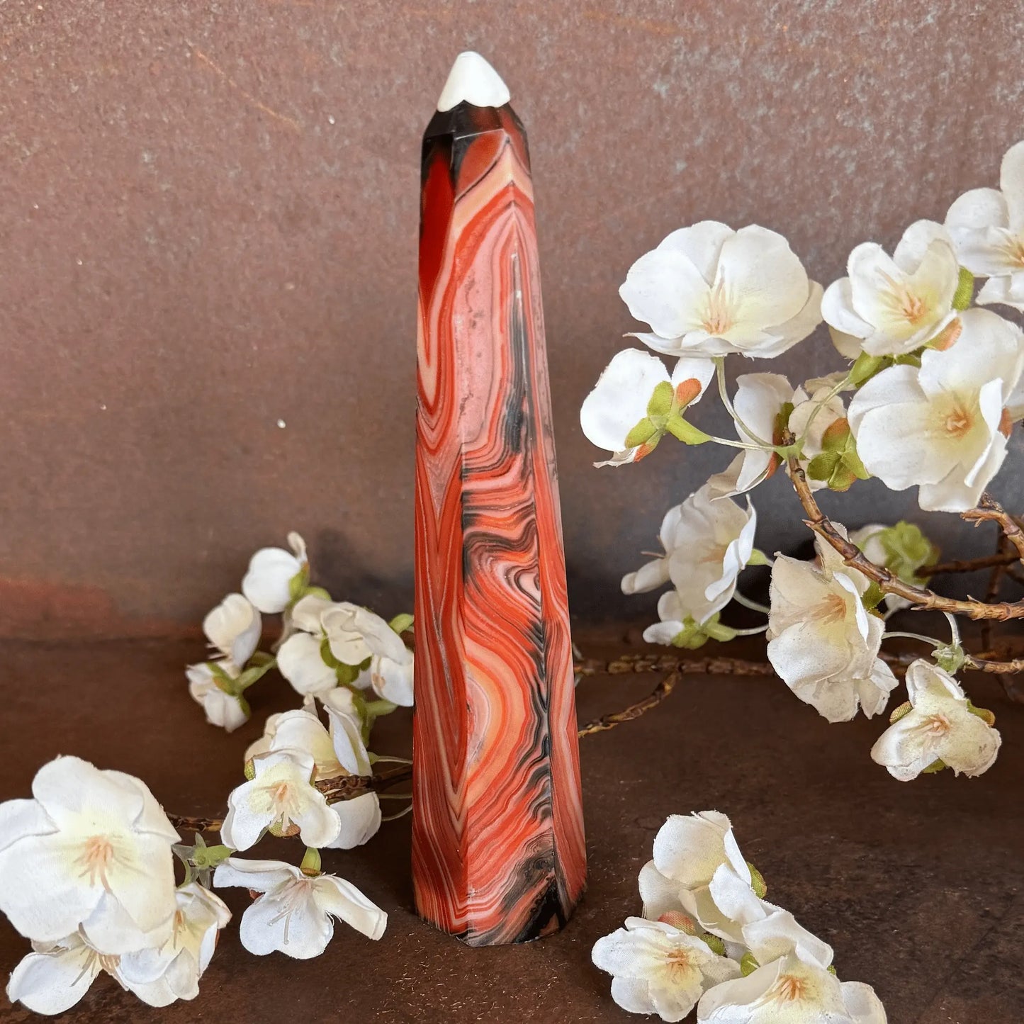 Sardonyx Crystal Obelisk Towers – Grounding, Protection & Inner Strength