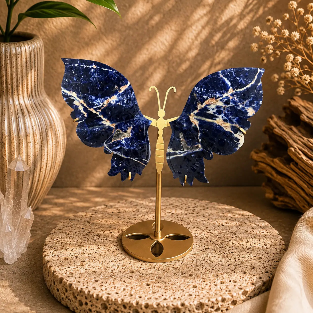 Sodalite Crystal Wings – Butterfly Stand