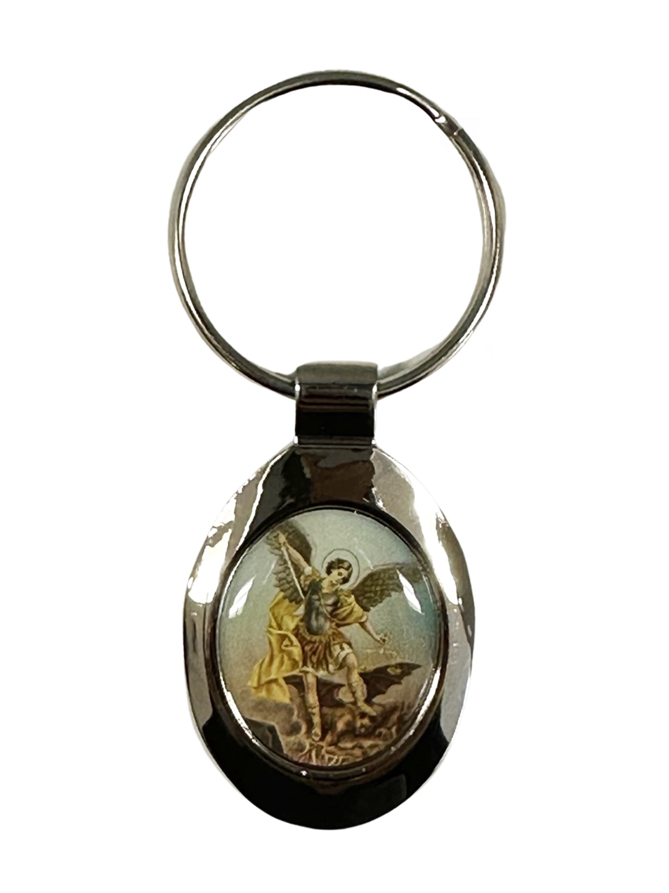 Archangel Michael Oval Key Ring – Divine Protection, Courage & Spiritual Strength On the Go