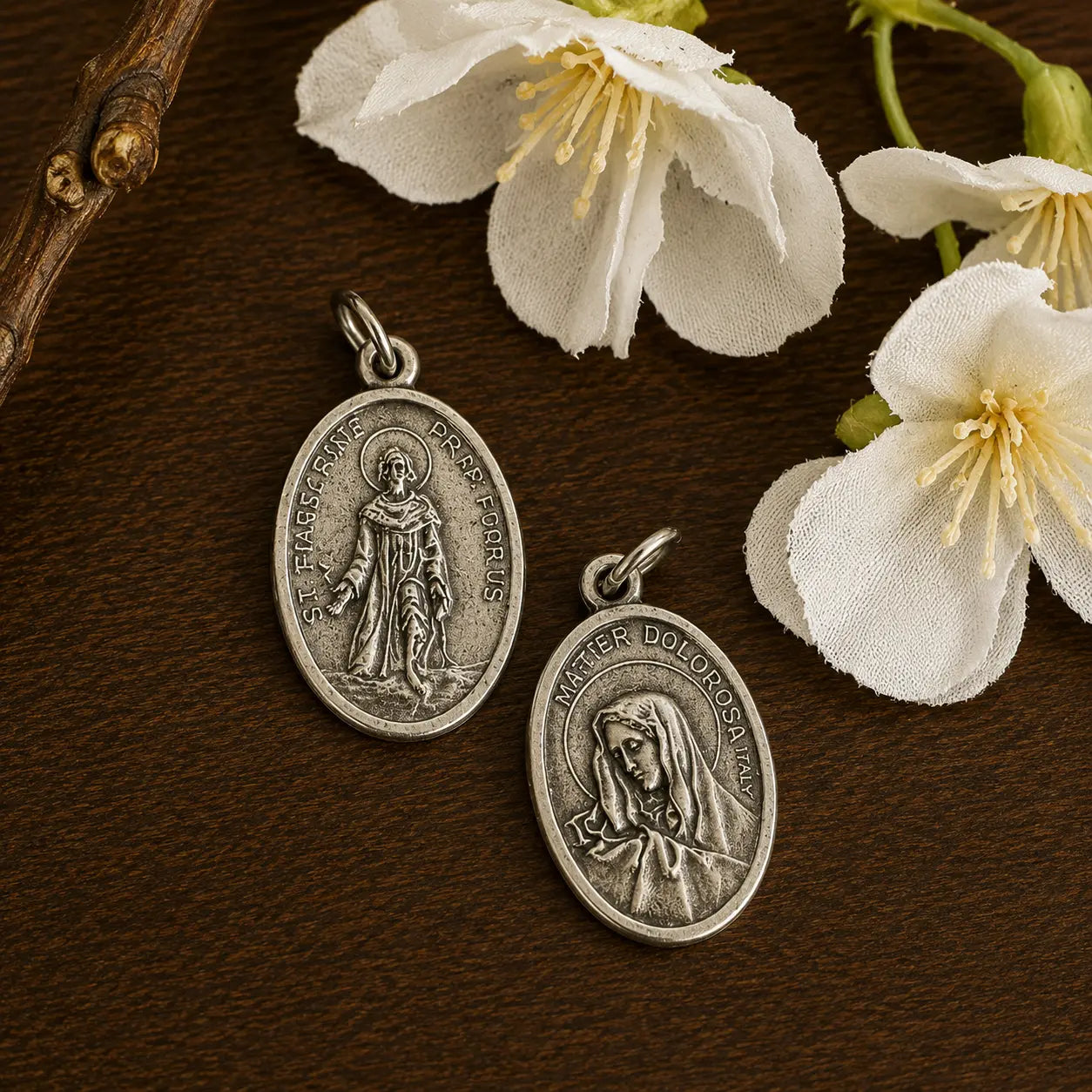 Saint Peregrine & Our Lady of Sorrows Religious Medal
