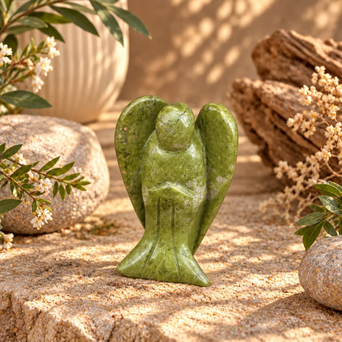 Unakite Crystal Angel Carving 6cm – Emotional Balance, Growth & Healing