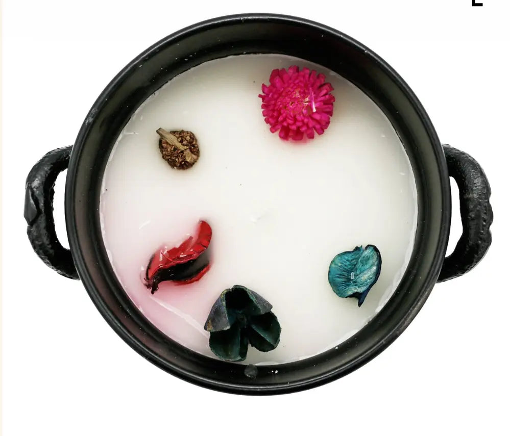 White Sage Flower of Life Cauldron Candle (326g) – Energy Cleansing