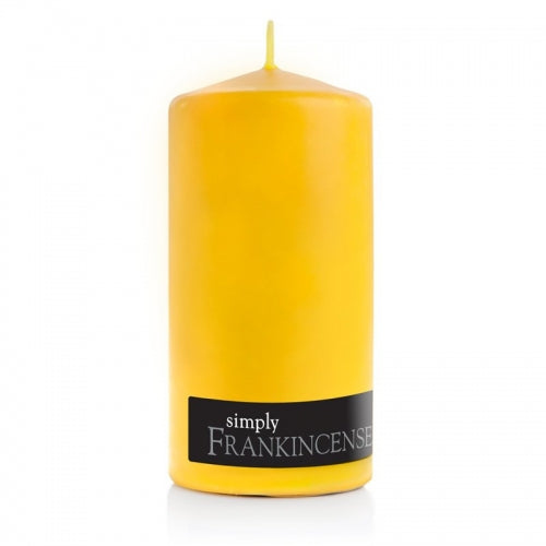 Yellow Pillar Candle – Frankincense Scent Spiritual Ritual Candle for Clarity, Confidence & Success