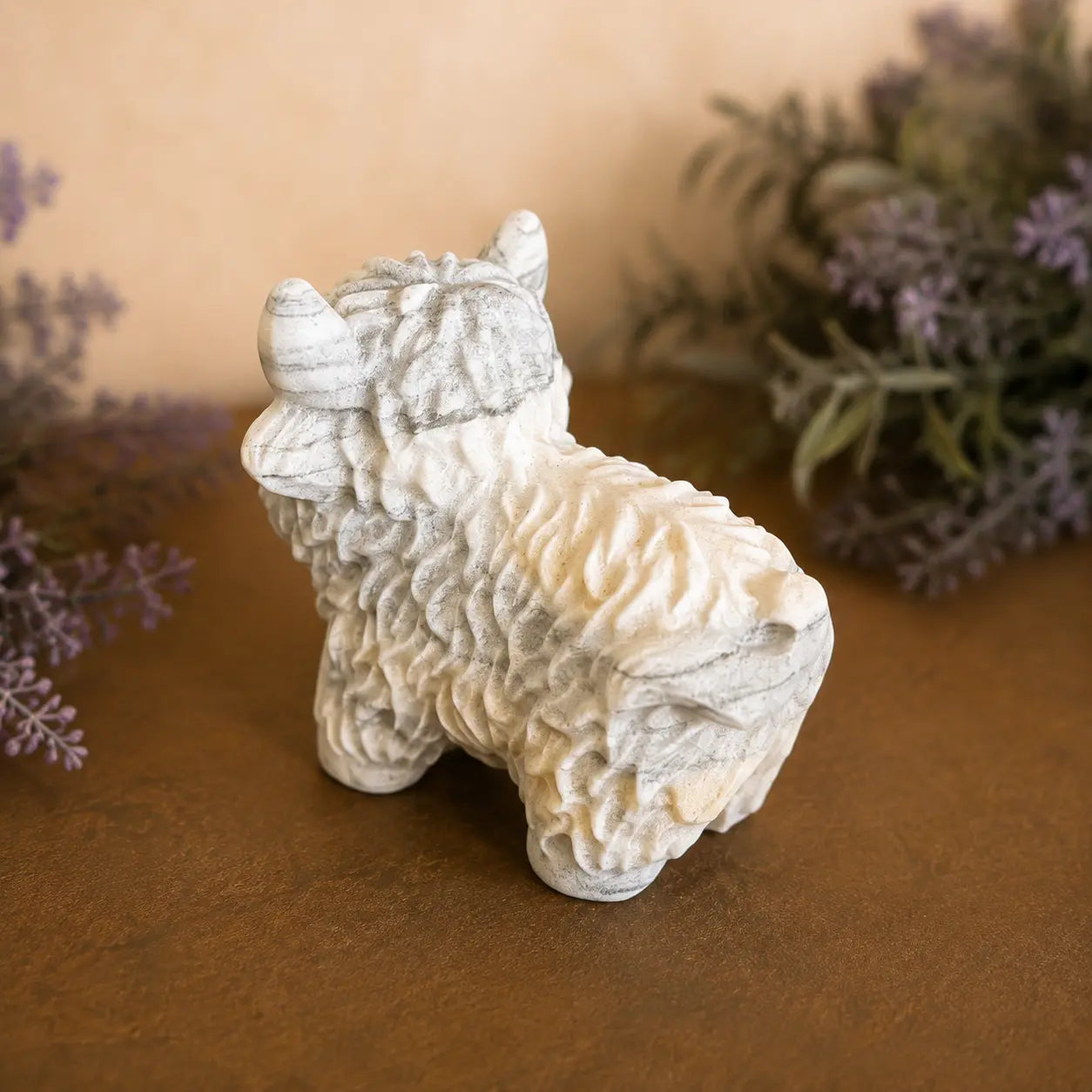 Zebra Jasper Highland Cow Carving – Balance & Grounding