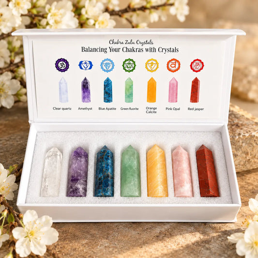 7 Crystal Chakra Tower Set – Creativity, Clarity & Self-Love