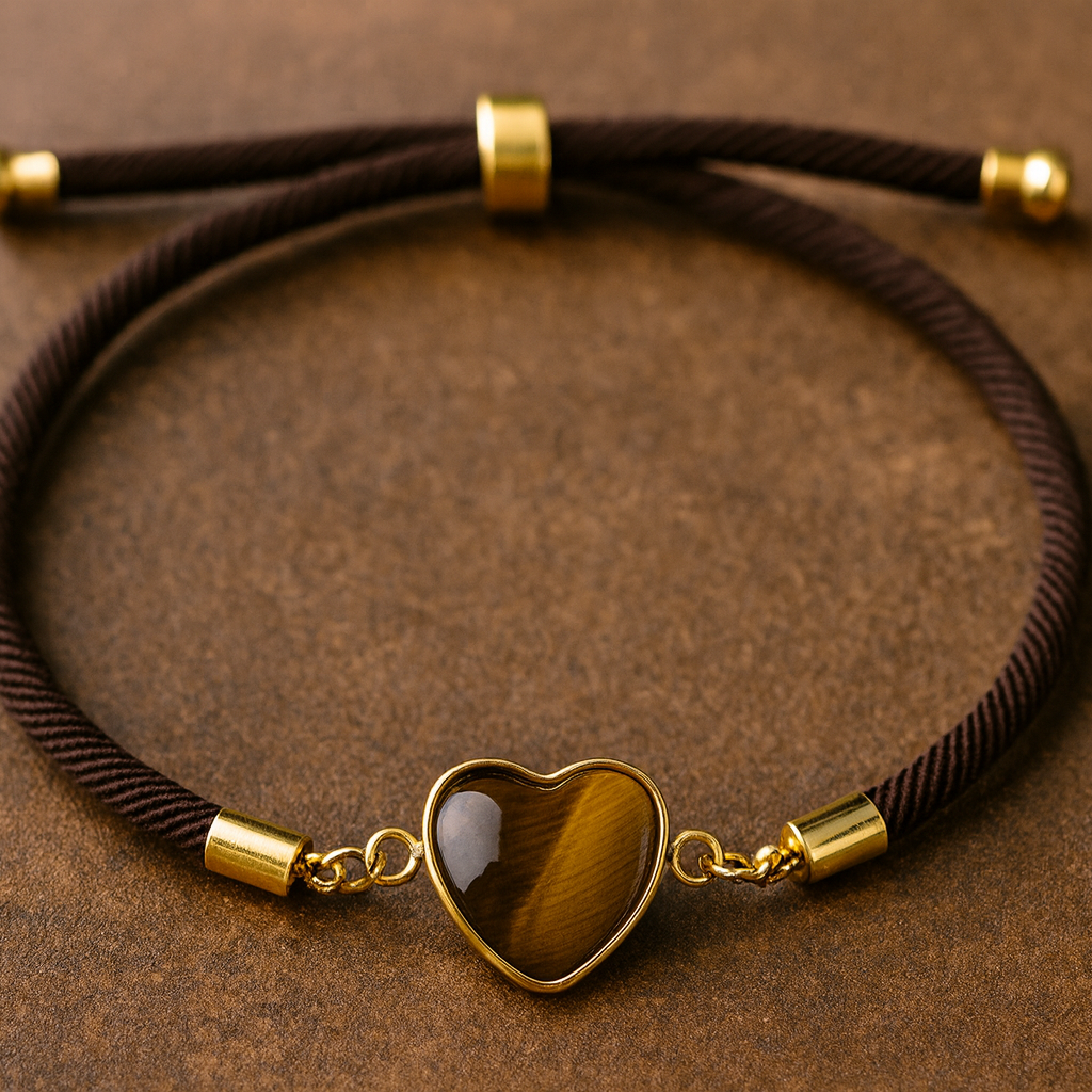 Bohemian Love Heart Tiger’s Eye Spiritual Bracelet – Confidence, Protection & Grounding Energy