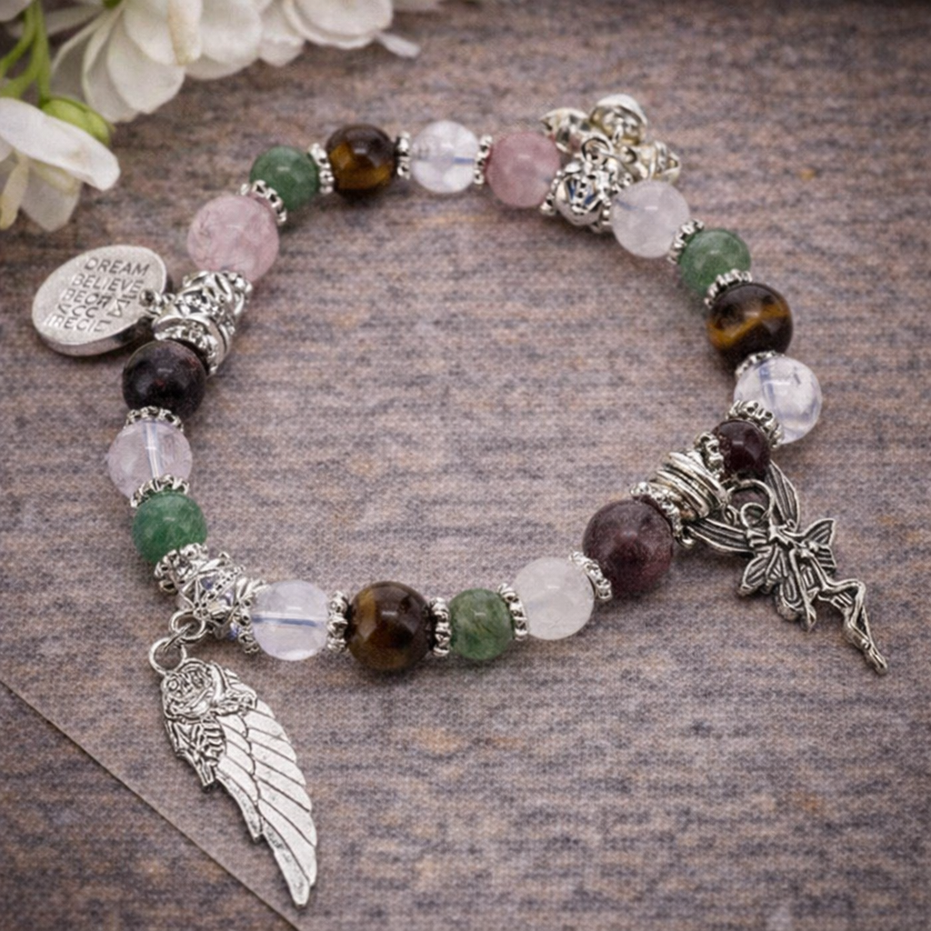 self confidence affirmation crystal bracelet spiritual bracelet for empowerment, emotional healing, self-worth, courage, protection and clarity