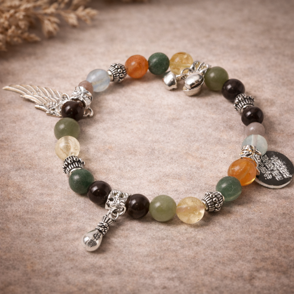 prosperity affirmation crystal bracelet 8mm spiritual bracelet for abundance, wealth energy, manifestation, confidence, success and opportunity