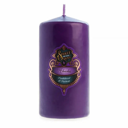 Purple Akasha pillar candle spiritual ritual candle for intuition wisdom Crown Chakra meditation and higher consciousness