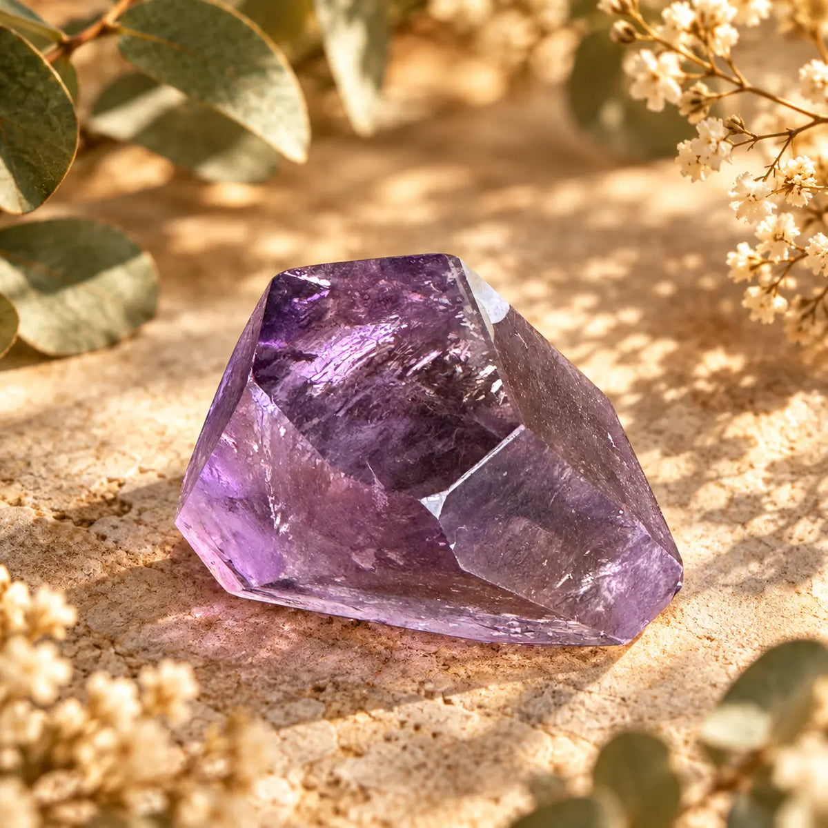 Amethyst polished freeform crystal exact 79g piece, 26 x 44mm