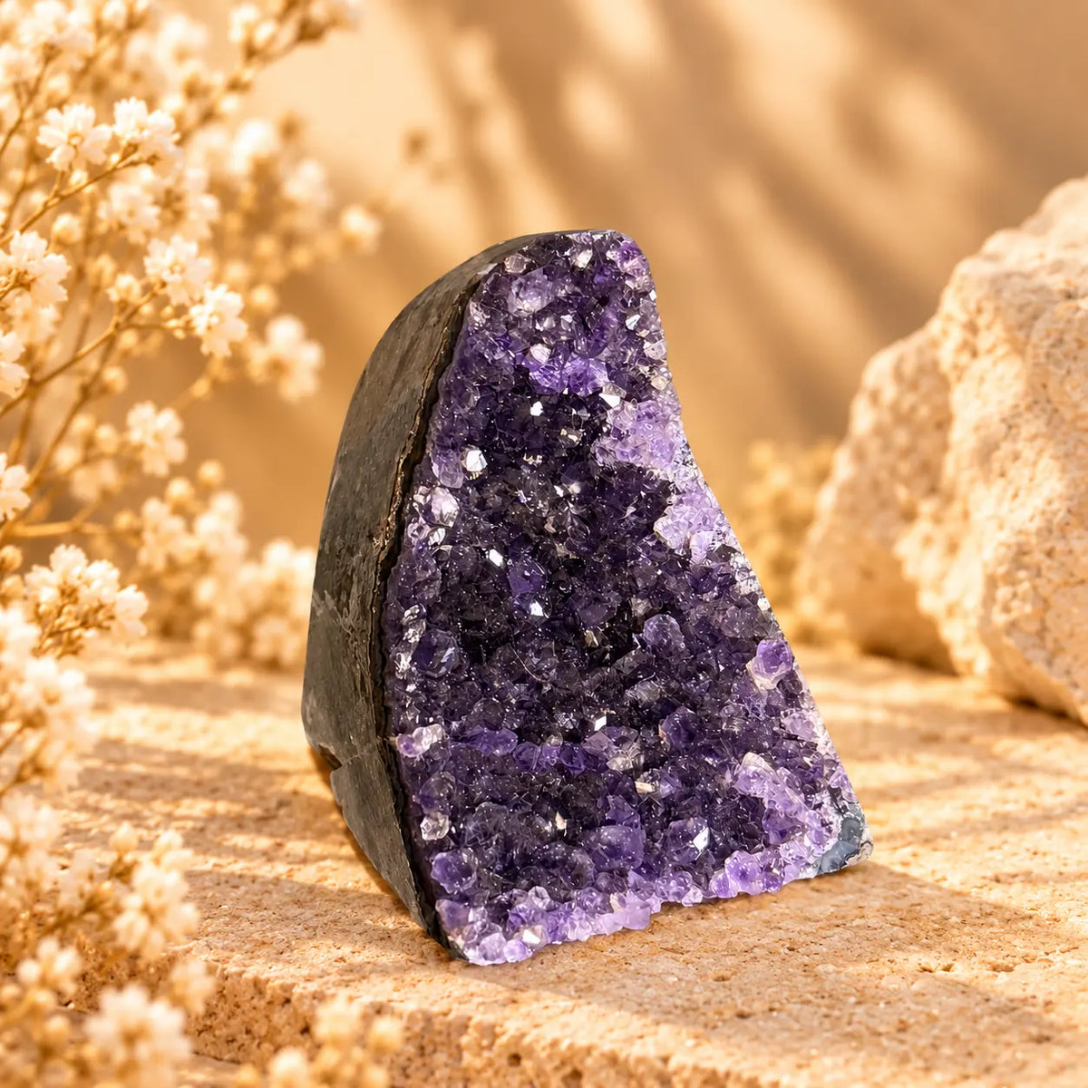 273g natural Amethyst geode crystal