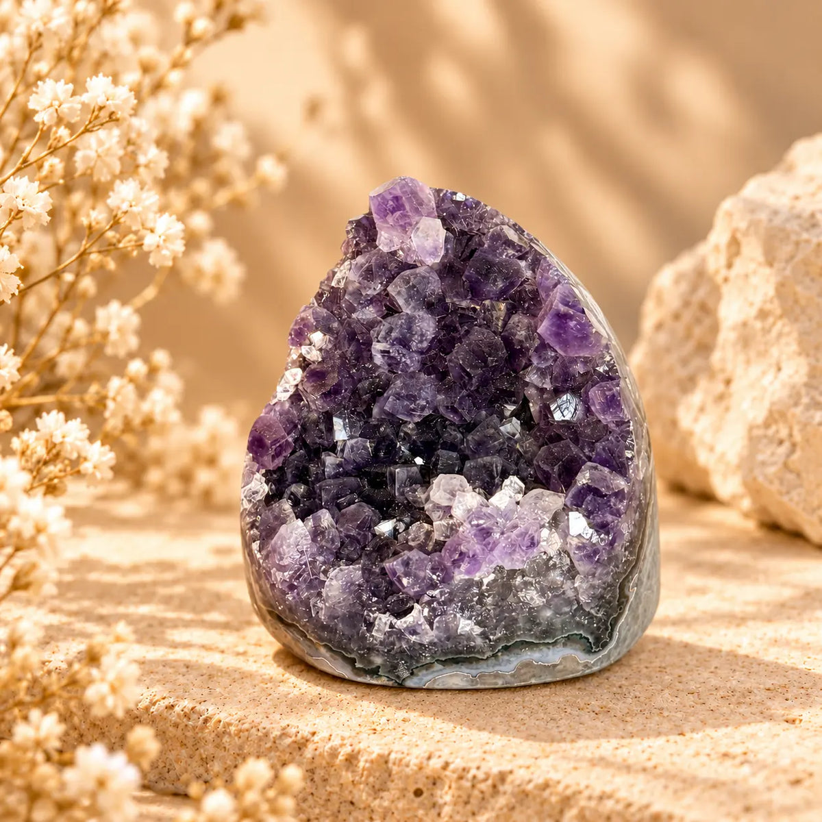 970g natural Amethyst geode crystal