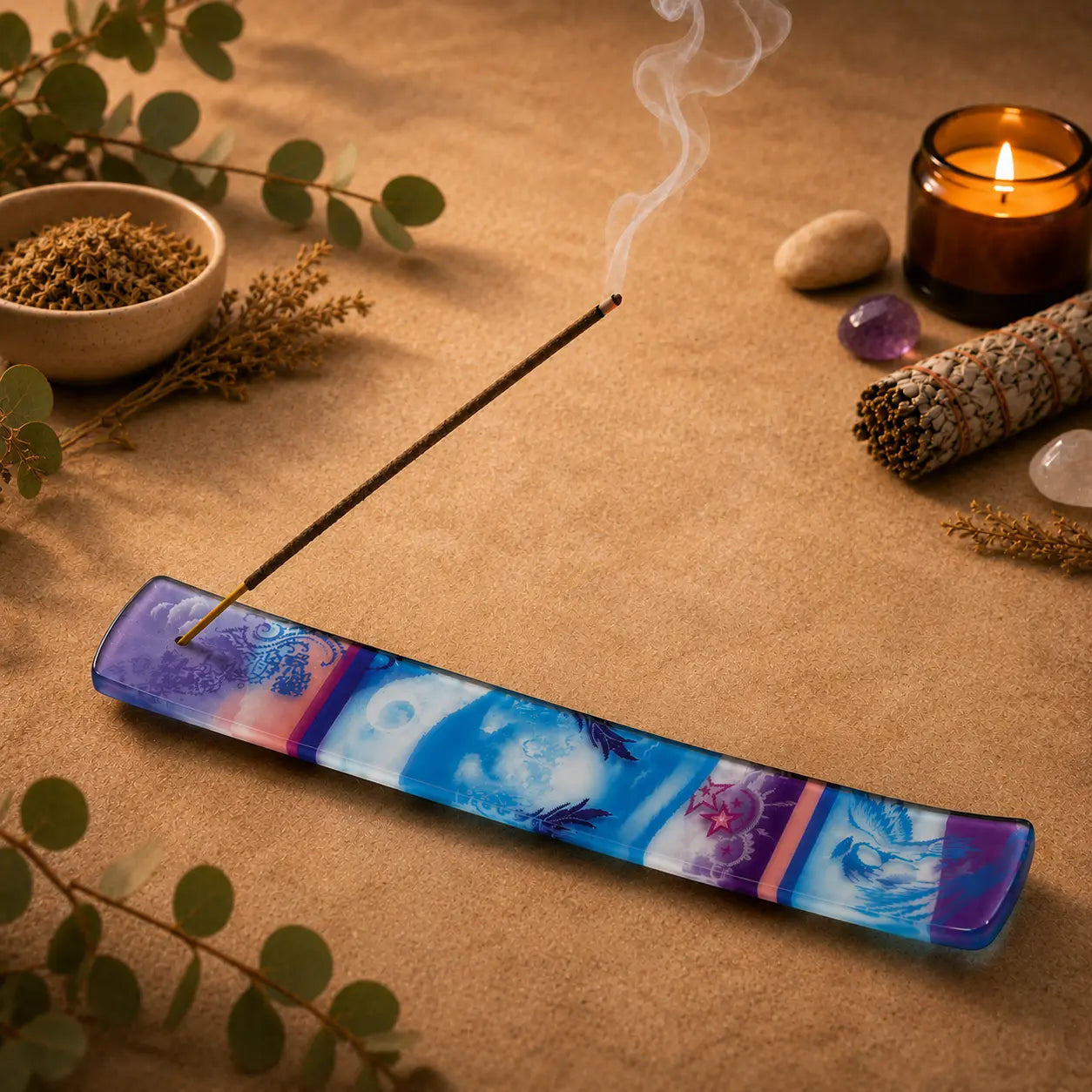 Angel Incense Holder – Glass Incense Burner for Peace, Clarity & Spiritual Protection