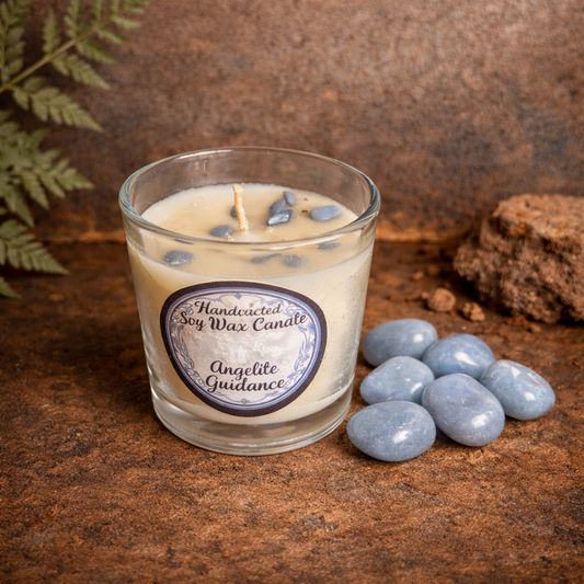 Angelite Frankincense Votive Candle – Intentional Spiritual Candle for Angelic Guidance, Peace & Emotional Healing
