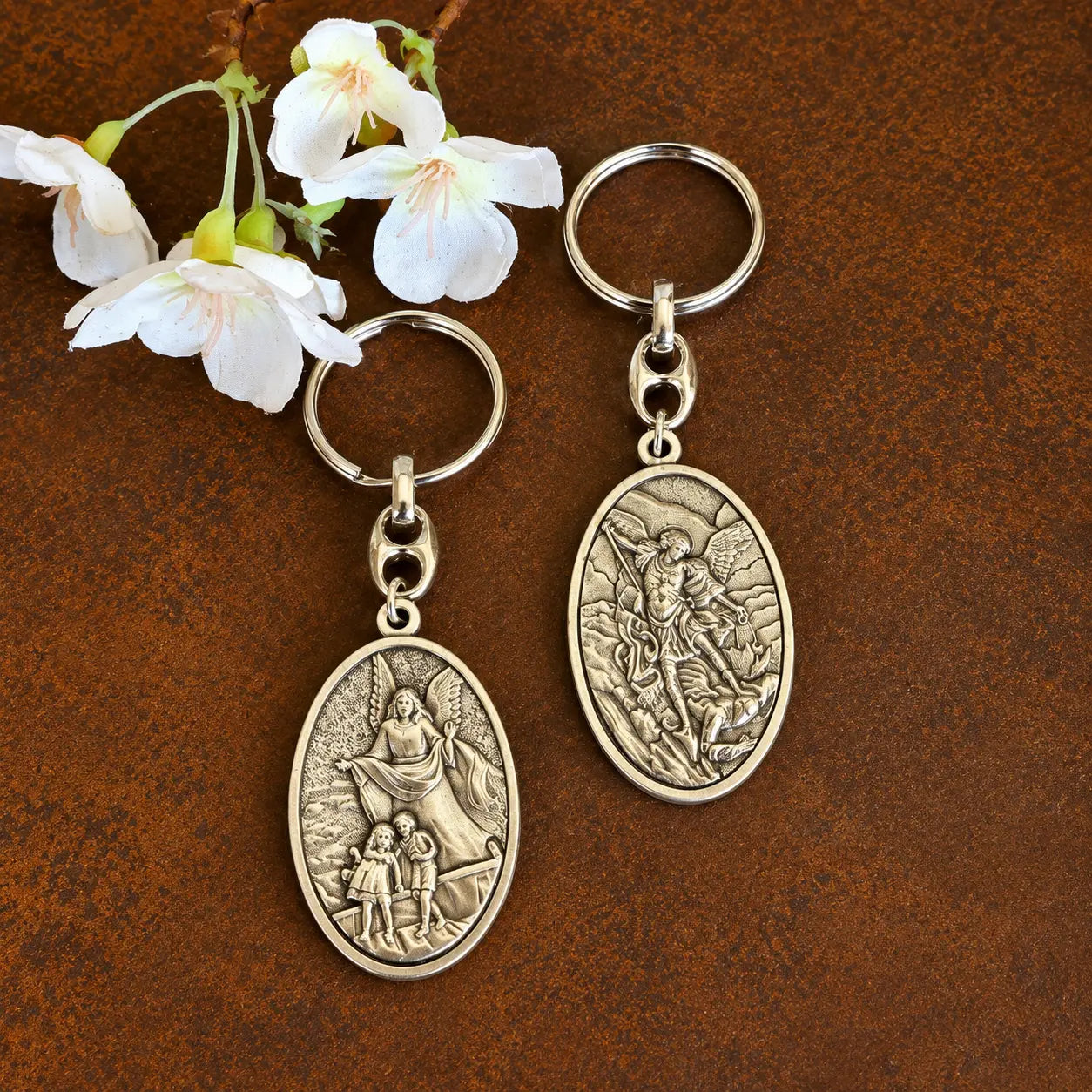 Archangel Michael & Guardian Angel Keyring