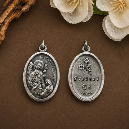 Archangel Gabriel Religious Medal 22 mm – "Protect Us"