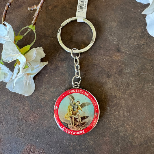 Archangel Michael Protect Me keyring religious gift for divine protection, courage, comfort, and daily faith