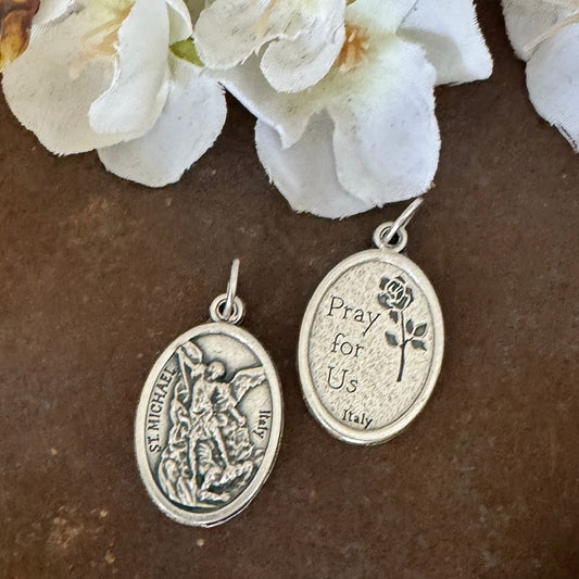 Archangel Michael Protect Us Medal 22mm religious medal for spiritual protection, faith, strength, emotional healing and divine guidance.