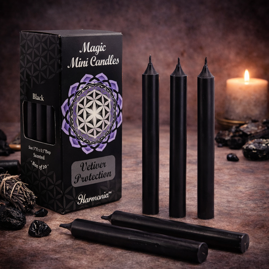 Black Ritual Candles – Vetiver Protection Spell Candles (Pack of 20)