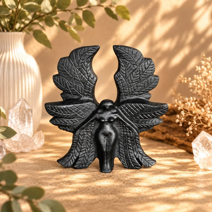 Black Obsidian Six-Winged Seraphim Angel