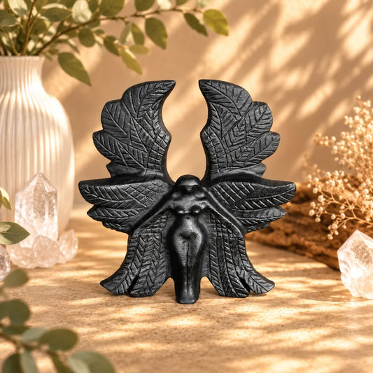 Black Obsidian Six-Winged Seraphim Angel