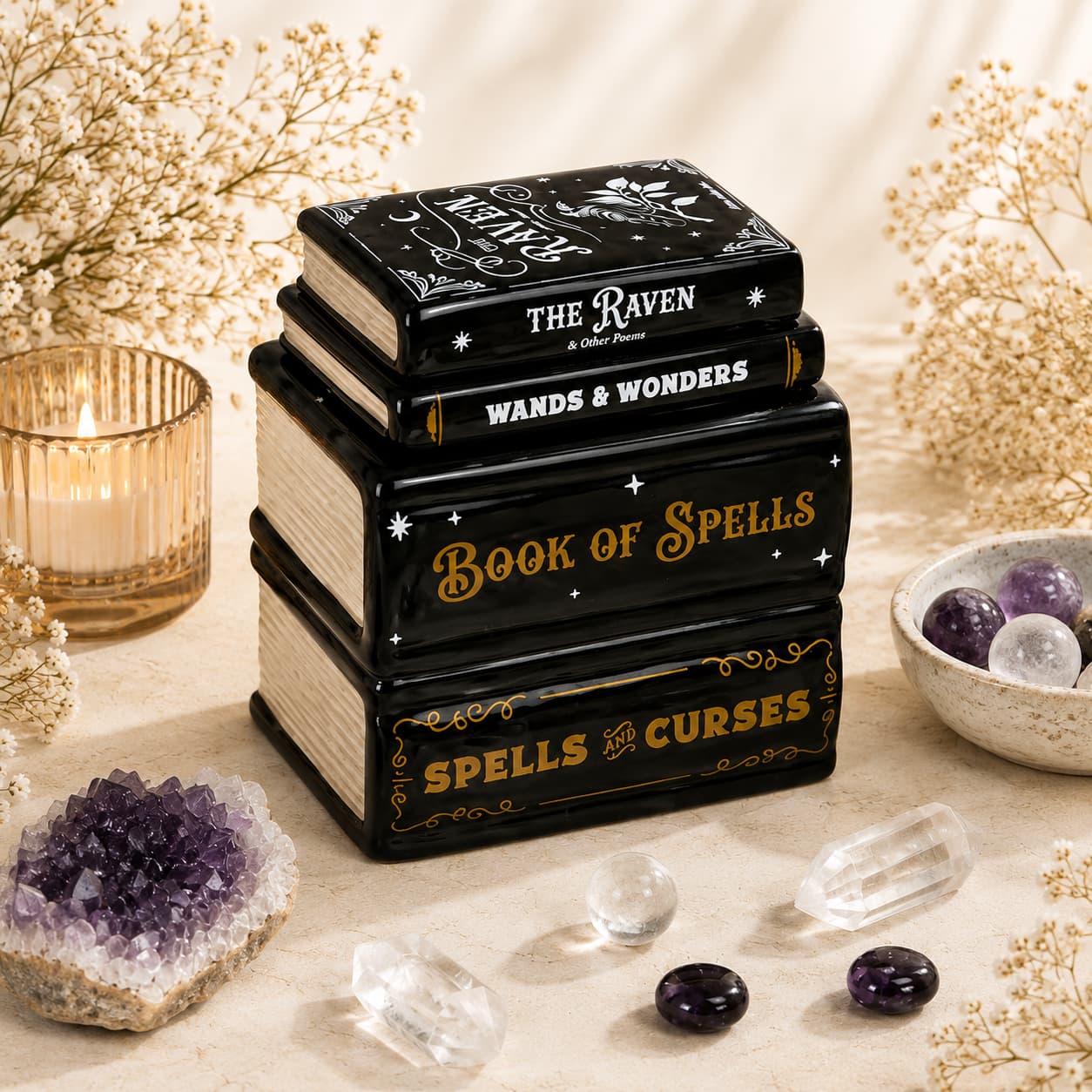 Book of Spells Oil Burner & Wax Warmer – Mystical Ritual Décor