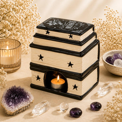 Book of Spells Oil Burner & Wax Warmer – Mystical Ritual Décor