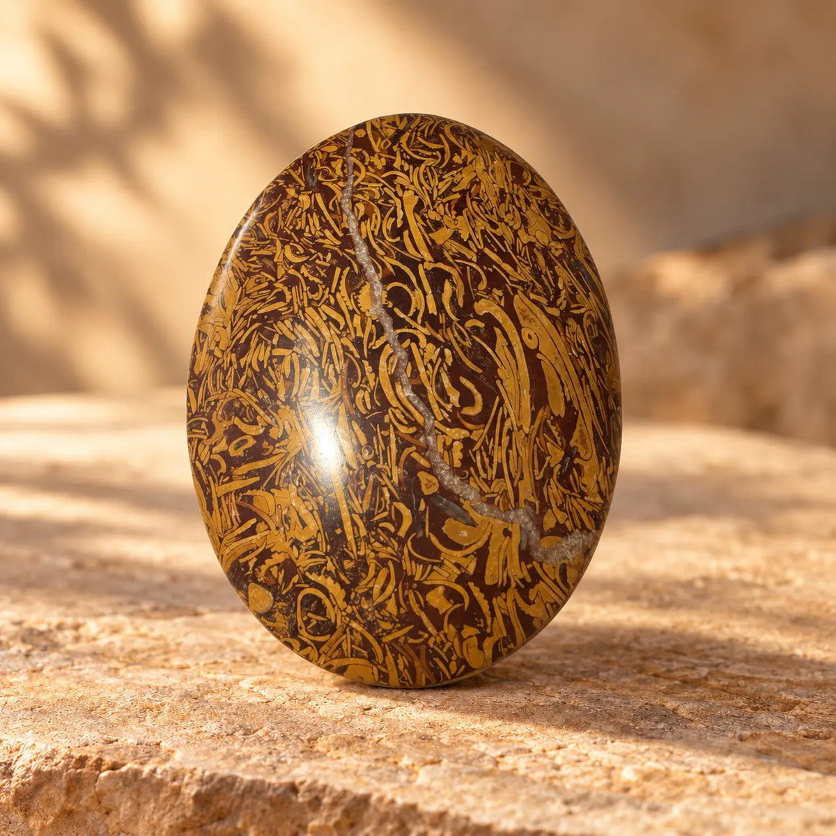Calligraphy Stone palm stone piece 4 approx. 6.3 × 4.5 × 2.5 cm